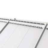 Firstleiste perforiert, anthrazitgrau RAL 7016, auf einem Dachfirst montiert
