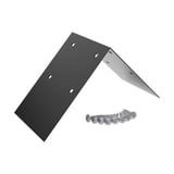 Firstprofilverbinder Aluminium dunkelgrau, abgewinkelt mit sechs Bohrungen und Schrauben