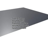 Flachblech Stahl 0,50 mm Anthrazitgrau RAL 7016 mit Puramid Beschichtung und eingeblendeten Eckdaten