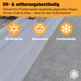 Flüssigkunststoff auf Dachfläche, UV- und witterungsbeständig als Infografik dargestellt