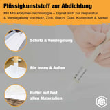 Infografik Fluessigkunststoff zur Abdichtung, Schutz, Versiegelung, fuer Innen und Aussen