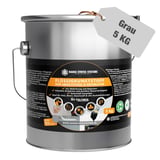 DACHPROTECT Flüssigkunststoff Grau 5 KG Eimer mit Produktinformationen und grauem Etikett