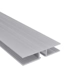 H-Profil aus Aluminium, blank, 10 mm, Hauptansicht mit geriffelter Oberseite