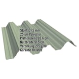Hochprofil T92P Dachblech Resedagrün, Stahl 0,75 mm, mit eingeblendeten Eckdaten