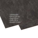 HPL Platte 8 mm Schieferoptik mit eingeblendeten Eckdaten zu Staerke, Laenge, Breite und Garantie