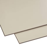 HPL Platte 6 mm Beige, zwei Platten leicht versetzt aufeinanderliegend