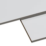 HPL Platte 6 mm lichtgrau, Detailansicht der Kante und Oberfläche zweier Platten