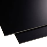 HPL Platte Innen 6 mm schwarz, zwei Platten leicht versetzt übereinander liegend