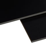 HPL Platte Innen 6 mm schwarz, Detailansicht der Oberfläche und der Schnittkante