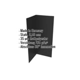 Innenecke aus schwarzem Stahl, 0,50 mm, mit Mattpolyester-Beschichtung und eingeblendeten Produktdaten