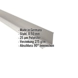 Innenecke aus Stahl, 0,50 mm, Grauweiß, mit eingeblendeten Produktdaten