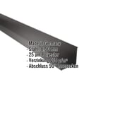 Innenecke Tiefschwarz RAL 9005 aus Stahl 0,50 mm, mit eingeblendeten Eckdaten