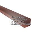 Innenecke Aluminium rotbraun mit eingeblendeten Eckdaten zu Material, Stärke und Beschichtung, infografik