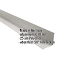 Innenecke Aluminium Weißaluminium RAL 9006, 0,70 mm, mit eingeblendeten Eckdaten