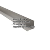 Innenecke Graualuminium RAL 9007, 0,70 mm Aluminium, mit eingeblendeten Eckdaten