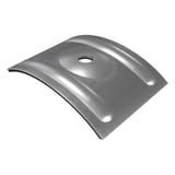 Kalotte Profil 177/51 aus blankem Aluminium, gewoelbt mit Befestigungsloch und zwei Sicken