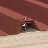 Kalotte Profil 45/333M rotbraun auf Trapezblech mit Schraube, Montagebeispiel