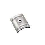 Kalotte Profil 76/18 Welle aus blankem Aluminium mit zentraler Bohrung und schwarzer Dichtung