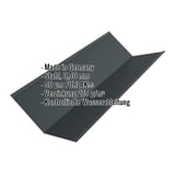 Kehlblech aus anthrazitgrauem Stahl, 0,50 mm, PURLAK-Beschichtung, mit eingeblendeten Produktmerkmalen