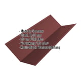 Kehlblech Stahl 0,50 mm PURLAK® rotbraun RAL 8012, mit eingeblendeten Eckdaten