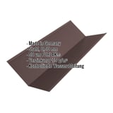 Kehlblech Stahl 0,50 mm PURLAK schokoladenbraun mit eingeblendeten Produktdaten
