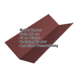 Kehlblech Stahl 0,75 mm rotbraun RAL 8012 mit Polyesterbeschichtung, Eckdaten eingeblendet