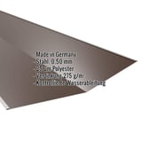 Kehlblech aus Stahl, sepiabraun, 0,50 mm, mit eingeblendeten Produktdetails