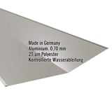 Kehlblech Aluminium 0,70 mm Graualuminium mit eingeblendeten Produktmerkmalen