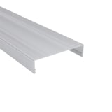 Klemmdeckel aus blankem Aluminium fuer DUO Profil, Hauptansicht von oben
