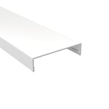 Weißer Klemmdeckel aus Aluminium für DUO Profil, schräg von oben