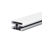 Weißer Klemmdeckel auf Aluminium DUO Profil, Schnittansicht mit Kammern