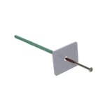 Einzelner grauer PVC Rinnenhalter mit Schraube und Duebel