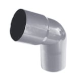 Grauer PVC Fallrohrbogen von Plastmo, 90 Grad Winkel