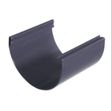 Dachrinnenverbinder Graphit PVC, Detailansicht der halbrunden Form und der Klemmfunktion