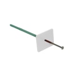 Grüner PVC Dachrinnenhalter mit Schraube und weißer Befestigungsplatte