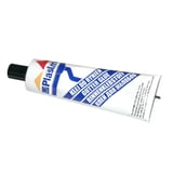 Plastmo Rinnenkleber Tube, weiss mit blauer Schrift und Logo