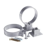 Graue PVC Fallrohrschellen von Plastmo mit Schrauben und Duebeln