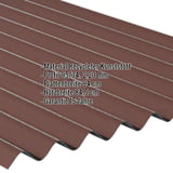 Braune ReWell Kunststoff Profilplatte 94/34 mit eingeblendeten Eckdaten Material, Profil, Plattenbreite, Nutzbreite, Garantie