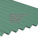 Kunststoff Profilplatte ReWell 94/34, 2,20 mm, grün, mit eingeblendeten Eckdaten
