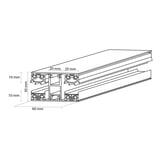 Mendiger Mittelprofil 10 mm Thermo/Classic, technische Zeichnung mit Massen 10 mm, 20 mm, 30 mm, 60 mm