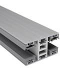 Mendiger Mittelprofil 16 mm Thermo/Classic, Aluminium/Kunststoff, blank, Querschnitt mit Kammern und Dichtungen