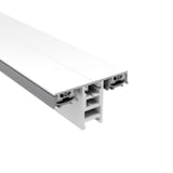 Mendiger Mittelprofil 16 mm, weiss, Aluminium und Kunststoff, Detailansicht der Profilstruktur und Dichtungen