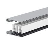 Mendiger Randprofil 10 mm, Aluminium und Kunststoff blank, zerlegter Querschnitt