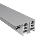 Mendiger Randprofil 16 mm, blankes Aluminium und Kunststoff, Schnittansicht mit Kammern und Stegen