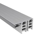 Mendiger Randprofil 16 mm, blankes Aluminium und Kunststoff, Schnittansicht mit Kammerstruktur