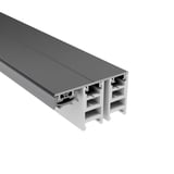 Mendiger Randprofil 16 mm, dunkelgraues Aluminium mit weissem Kunststoff-Innenprofil, Schnittansicht