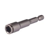 Metallschrauberklinge aus blankem Edelstahl, sechskantiger Schaft und magnetischer Bithalter