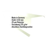 Ortgangwinkel, Stahl 0,50 mm, Polyester 25 µm, Verzinkung 275 g/m², Abschluss Dachlängsseiten, Infografik