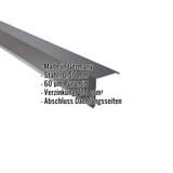 Ortgangwinkel Anthrazitgrau 0,50 mm Stahl mit 60 µm Puramid Beschichtung, Eckdaten eingeblendet