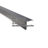 Ortgangwinkel Aluminium Anthrazitgrau, 0,70 mm, Polyesterbeschichtung, mit eingeblendeten Eckdaten